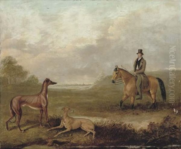 Hare Coursing Oil Painting by Thomas Walker Bretland