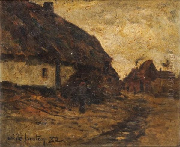 La Ferme Oil Painting by Emile-Adelard Breton