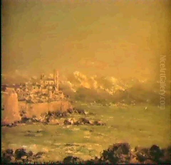 Les Remparts D'antibes Oil Painting by Emile-Adelard Breton