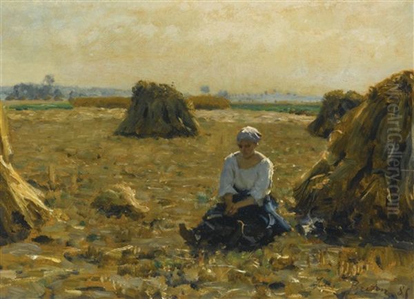 Jeune Femme Dans Les Champs Oil Painting by Jules Breton