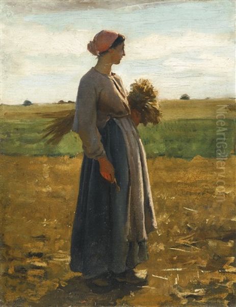 Jeune Femme Dans Les Champs Oil Painting by Jules Breton