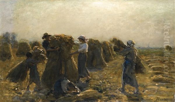 La Recolte Oil Painting by Jules Breton