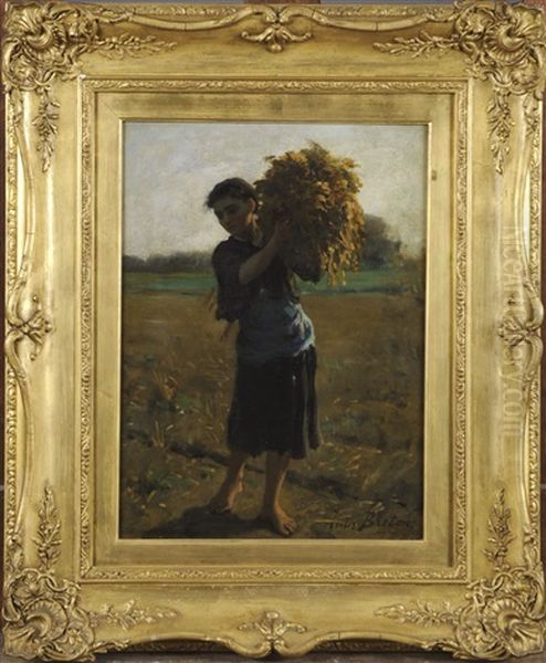 La Faneuse Oil Painting by Jules Breton