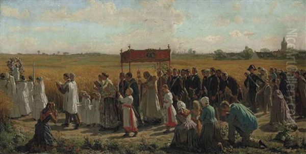 The Blessing Of The Wheat Oil Painting by Jules Breton