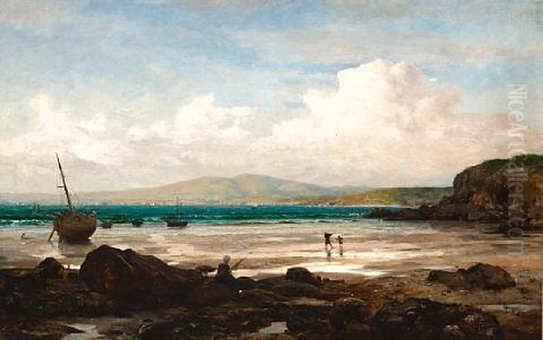 La Baie De Douarnenez A Maree Basse Oil Painting by Jules Breton