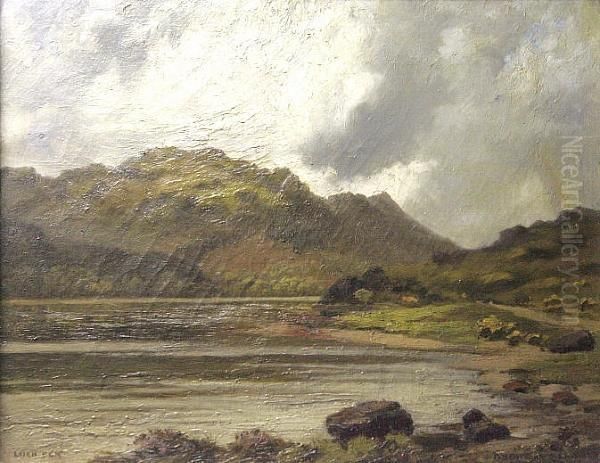 Loch Scene, And Another Similar Oil Painting by Andrew Allan