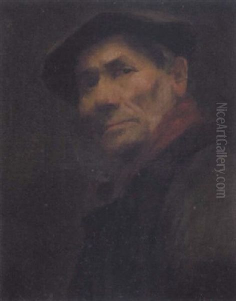 Portrait Of A Man Oil Painting by Jules Breton