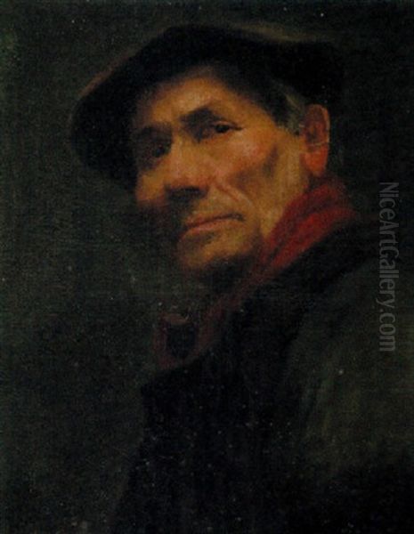 Portrait Of A Man Oil Painting by Jules Breton