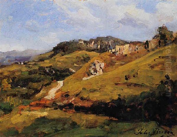 Landscape At Bourboule Oil Painting by Jules Breton