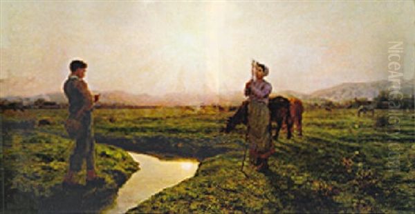 Le Matin Oil Painting by Jules Breton