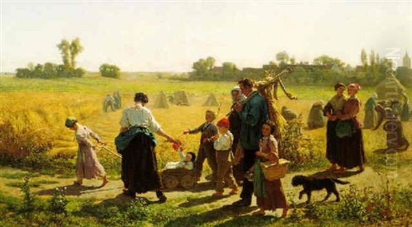 Le Depart Pour Les Champs Oil Painting by Jules Breton