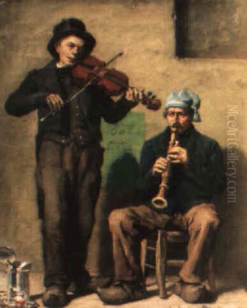 Les Musiciens Oil Painting by Jules Breton