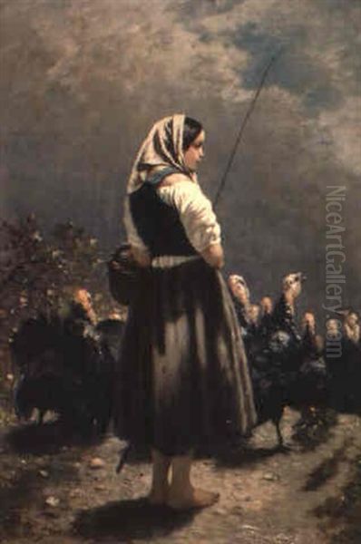 La Gardeuse De Dindons by Jules Breton