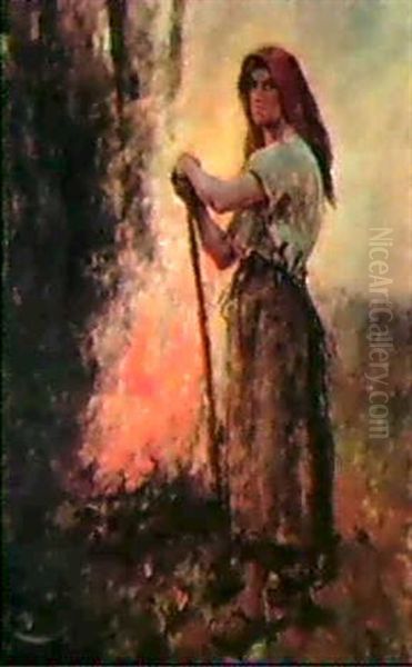 La Mauvaise Herbe Oil Painting by Jules Breton