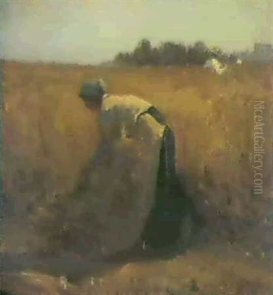 La Moisson Oil Painting by Jules Breton