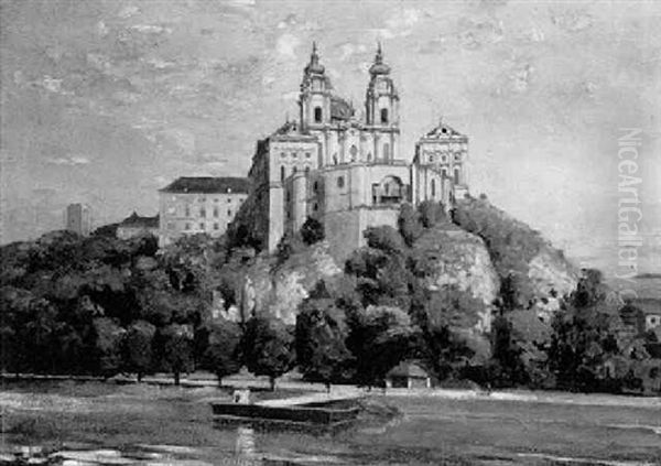 View Of A Spanish Cathedral Oil Painting by Louis Le Breton