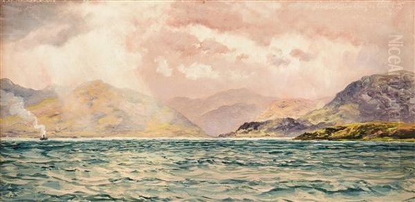 Coastal Landscape In Ballachulish Bay, Scotland Oil Painting by John Brett