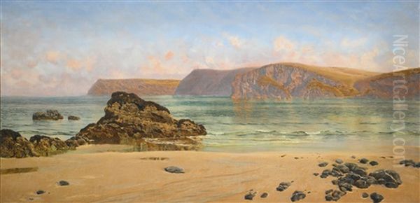 Harlyn Sands Oil Painting by John Brett