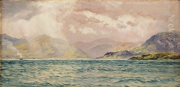 View From Ballachulish Bay, Scotland Oil Painting by John Brett