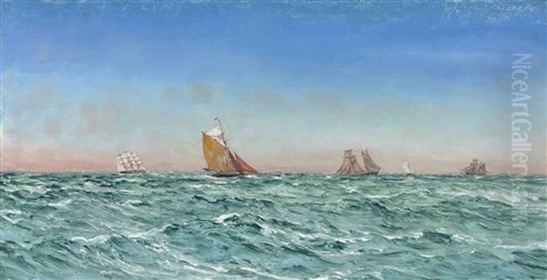 A Fresh Easterly Wind Oil Painting by John Brett