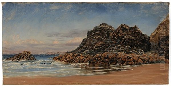 View Of Black Rock Oil Painting by John Brett