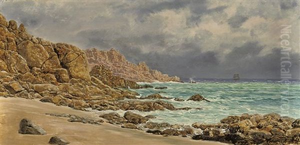 Port Gwarra, Cornwall Oil Painting by John Brett