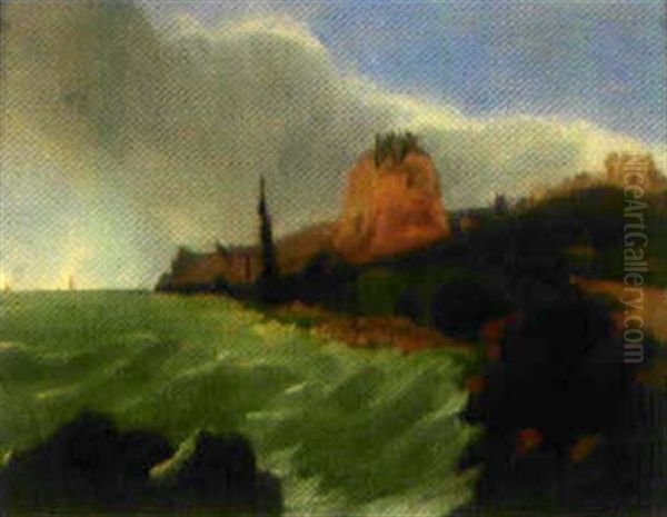 Kustlandskap Oil Painting by John Brett