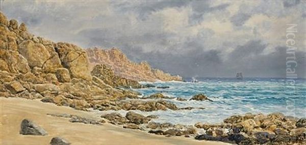 Porth Gwarra, Cornwall Oil Painting by John Brett