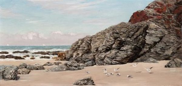 St. Agnes, Cornwall Oil Painting by John Brett