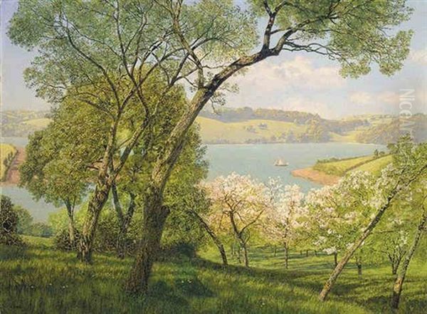 The River Dart Oil Painting by John Brett