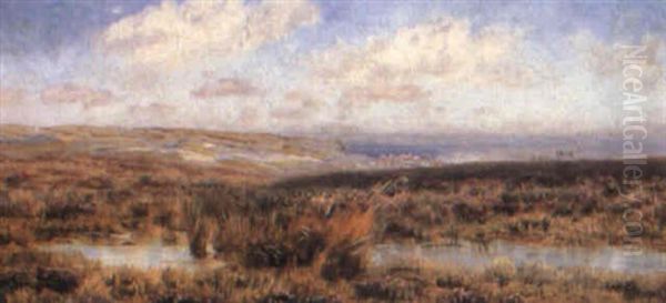 Fylingdales Moor, Whitby Beyond Oil Painting by John Brett