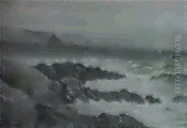 The Cornish Coast Oil Painting by John Brett