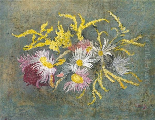 Blumenstillleben Mit Goldrute by Julius Bretz