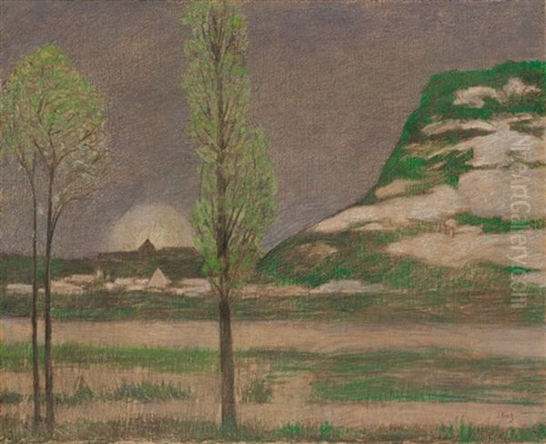 Kalkfelsen Am Main Oil Painting by Julius Bretz