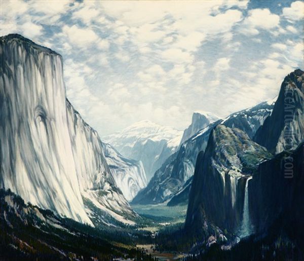 Yosemite Valley Oil Painting by Henry Joseph Breuer