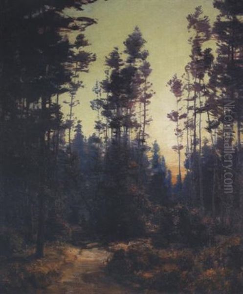 Through The Woods Oil Painting by Henry Joseph Breuer