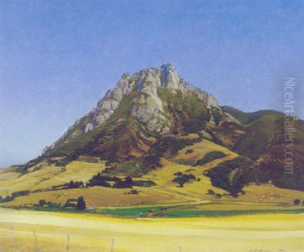 Bishop`s Peak, California Oil Painting by Henry Joseph Breuer