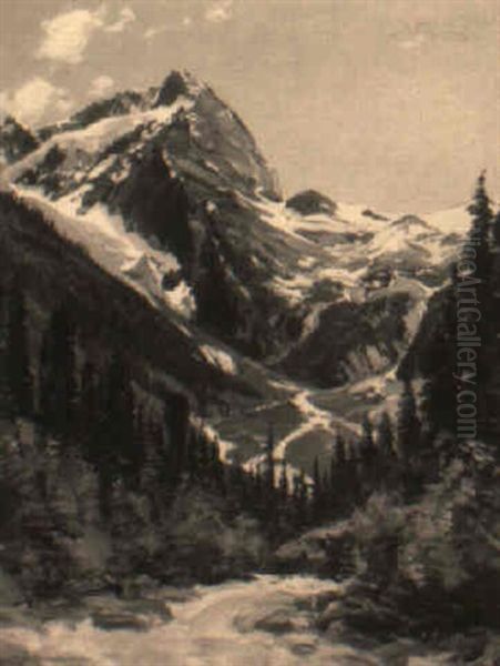 Mountain Streams Converging In A Sierra Meadow Oil Painting by Henry Joseph Breuer