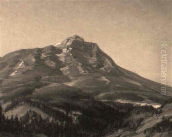 Mountain View Oil Painting by Henry Joseph Breuer