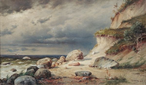 The Beach Of Gohren On Rugia Oil Painting by Gustav Breuning