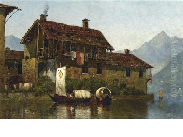 View Of Lake Como, Italy Oil Painting by James Renwick Brevoort