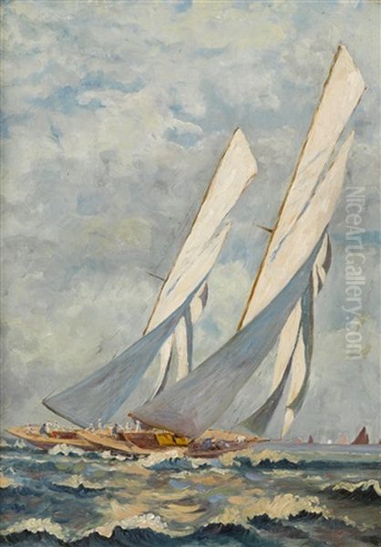 Yachting Oil Painting by James Renwick Brevoort