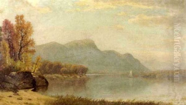 Landscape With A Lake And Mountains In The Background Oil Painting by James Renwick Brevoort