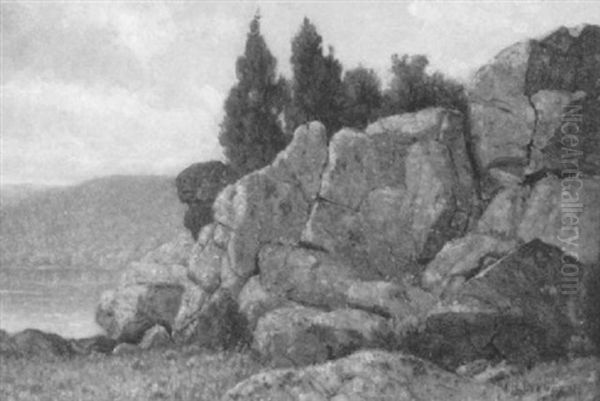 Rocks, Rockland County, New York Oil Painting by James Renwick Brevoort