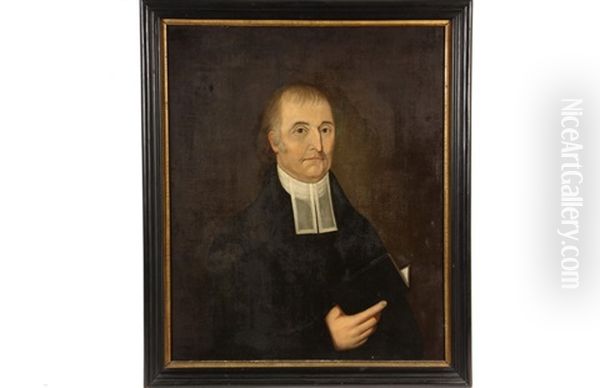 Portrait Of Rev. Dr. Paul Coffin, Pastor Of Buxton, Maine Oil Painting by John Brewster Jr.