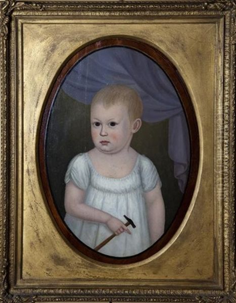 Portrait Of A Child With A Hammer by John Brewster Jr.