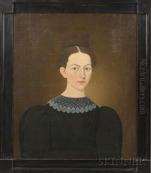 Portrait Of Young Lady Oil Painting by John Brewster Jr.