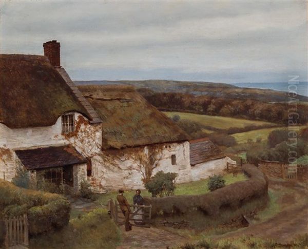 Devonshire Farm House Oil Painting by Anna Richards Brewster