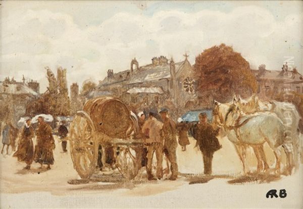 The Water Cart Oil Painting by Anna Richards Brewster