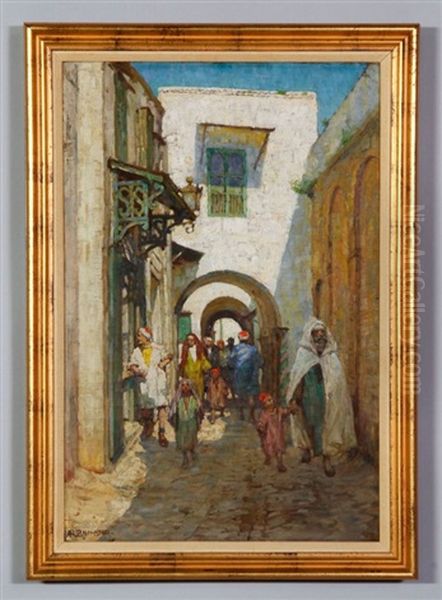 Street In Tunis Oil Painting by Anna Richards Brewster